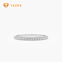Bague de mariage VLOVE Eternity en diamant cultivé en laboratoire, or massif 14 carats, pour femme, fiançailles, anniversaire, bijoux personnalisés