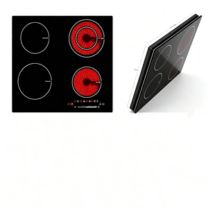 Piano Cottura a Induzione Mista con <span class=keywords><strong>4</strong></span> Bruciatori Integrati, 6400W, in Vetroceramica, per Uso Commerciale, Domestico e Camper - Product Image 4