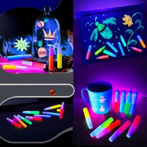Projet de bricolage multicolore <span class=keywords><strong>Peinture</strong></span> acrylique fluorescente non toxique phosphorescente <span class=keywords><strong>Peinture</strong></span> néon <span class=keywords><strong>pour</strong></span> toile Set de papier de verre Emballage - Product Image 6