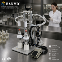 Nouvelles arrivées BANMO : Machine de remplissage sous vide semi-automatique pneumatique de haute précision pour flacons de parfum, d'alcool et de liquides.