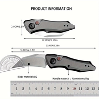 Couteau de poche pliable classique de chasse de qualité supérieure KS7350, couteau utilitaire tactique avec manche en alliage d'aluminium usiné CNC