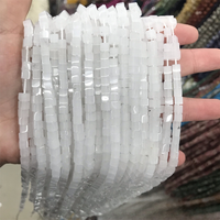 Perles carrées lisses 4*4mm en agate, jade, quartz, perles carrées en vrac pour la fabrication de bijoux, vente en gros