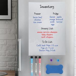 Tableau blanc magnétique pour réfrigérateur avec marqueurs effaceurs Organisateur effaçable à sec Planificateur pour <span class=keywords><strong>cuisine</strong></span> Liste d'achats Comprend 1 gomme 3 marqueurs - Product Image 6