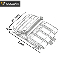 IDOGEAR Pochettes tactiques à fixer sur le panneau arrière, vert Ranger, porte-chargeurs quadruple, fermeture éclair YKK, sac de support polyvalent, pochette tactique à fermeture éclair