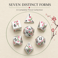Offre Spéciale gracieux fleur embellir Style polyédrique prune jeu de dés dés Dnd métal dés pour donjons et Dragons cadeaux