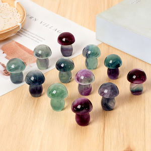 Artesanías de Cristal Natural Talladas a Mano, Hongo de Fluorita Arcoíris, Piedra Curativa, Esculturas y Figuras para Decoración del Hogar - Product Image 3