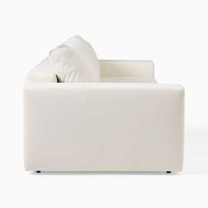 Hiện Đại Sang Trọng Màu Be Linen Vải Convertible Gỗ <span class=keywords><strong>Futon</strong></span> Ba Chỗ Ngồi Đa Chức Năng Gấp Ngủ Sofa Cum Giường Cho Phòng Khách - Product Image 4