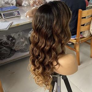 Perruque Lace HD en cheveux humains de luxe, vierges chinois, alignés, couleur <span class=keywords><strong>blond</strong></span> cendré ondulé et brun, pour femmes blanches – Meilleures ventes - Product Image 3
