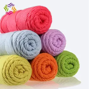 Bonito crochê mão tricô natural colorido algodão mistura fio com 8 camadas para suéter