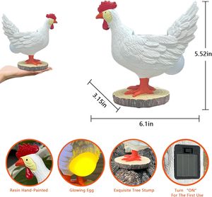 Ngoài trời độc đáo 3D LED trứng gà điêu khắc năng lượng mặt trời vườn đèn cho Giáng sinh Tạ Ơn thu nhỏ cho trong nhà sử dụng ngoài trời - Product Image 2