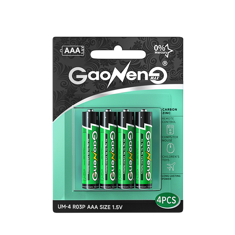 Gaonengmax 1,5 В Aaa, углеродистая цинковая батарея R03p Um4 LR6 для удаленного ТВ