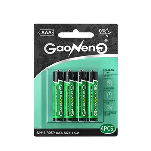 Bateria gaonengmax de 1.5v aaa, bateria de zinco e carbono r03p um4 para controle remoto de tv