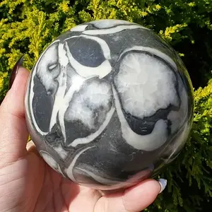 Esfera de Jaspe de Cristal Pulido de 6cm-7cm, Piedra Curativa de los Mil Ojos, para Decoración, en Oferta - Product Image 2