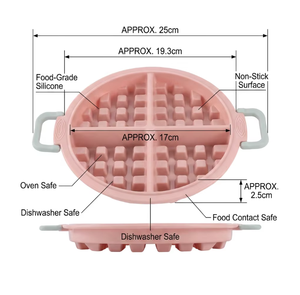 Moule à gaufres en silicone de qualité alimentaire avec poignée, plaque de cuisson antiadhésive résistante à la chaleur 230°C ℃   Pour four, friteuse à air et micro-ondes - Product Image 5