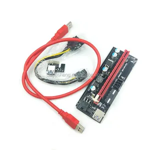 Stock New pcie VER009S PCI-E 6pin 1x to 16x Card Extender USB 3.0 Cable Power gpu pci riser 009s