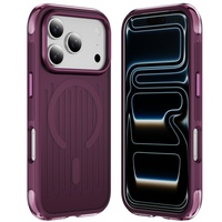 Coque de téléphone magnétique translucide mate de luxe avec véritable airbag pour iPhone 18 17 Pro Max, compatible avec la recharge sans fil, protection arrière
