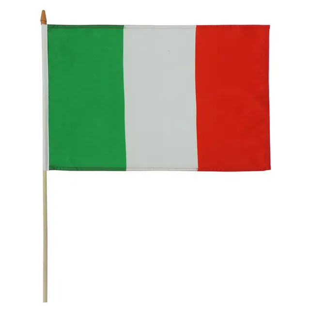 Green White Red National Italy Hand wave Flag with screen printing