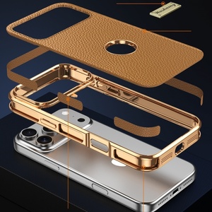 เคสโทรศัพท์หนัง PU ชุบเคลือบแม่เหล็กสำหรับ iPhone 17 14 15 16 Pro Max 17 Air รองรับการชาร์จไร้สาย ป้องกันการกระแทก ขายส่ง - Product Image 6