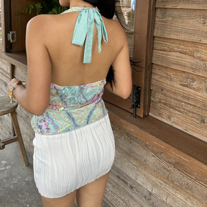 Camisola de Lentejuelas y Encaje Tejido de Alta Calidad para Mujer, Espalda Descubierta, Cuello en V, Sin Mangas, Ajuste Delgado, Top Corto con Estampado Floral Frontal, Gran Oferta - Product Image 6