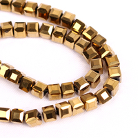 Perles de verre carrées facettées de 2/3/4 mm pour la fabrication de bijoux, perles de cristal en vrac pour bracelets, colliers, breloques pour femmes, kit de bricolage