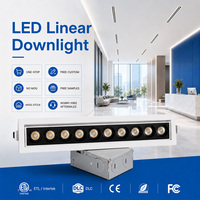 Luminaria LED Empotrable Moderna de 10 Lentes y 10W, Antideslumbrante, de Aluminio COB, Ajustable, Lineal, IP54, Multicabezal, para Interiores, 5 Años de Garantía
