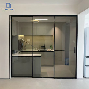 Portes coulissantes à cadre en aluminium OPK avec verre trempé de 8 mm, sans rail inférieur - Product Image 1