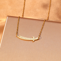Ensemble collier et bracelet en acier inoxydable avec calligraphie arabe islamique, bijoux religieux assortis pour hommes et femmes