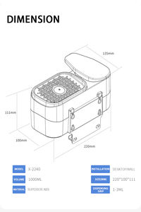 Dispenser di sapone <span class=keywords><strong>da</strong></span> <span class=keywords><strong>cucina</strong></span> per la spazzolatura dei piatti con pompa manuale in ABS <span class=keywords><strong>da</strong></span> 350ml di buona qualità - Product Image 3