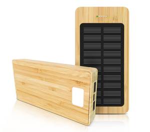 พาวเวอร์แบงค์พลังงานแสงอาทิตย์แบบไม้คุณภาพสูง ราคาประหยัด ความจุ 10000 มิลลิแอมป์ ชาร์จเร็ว - Product Image 1