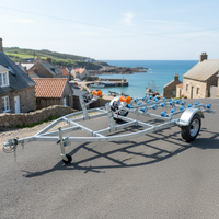 Remorque compacte Hyroad au design exclusif sélectionné, 4,2 m, pour deux jet-skis, avec support de roues inférieur en acier galvanisé, capacité de charge de 750 kg