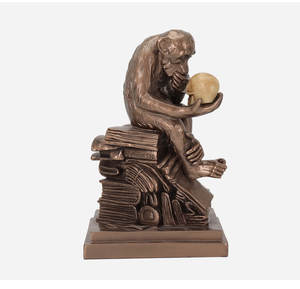 Esculturas de pensador de <span class=keywords><strong>mono</strong></span> metálico de bronce fundido en frío de resina fabricadas a medida - Product Image 6