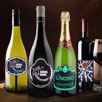 Étiquette de bouteille lumineuse LED EL personnalisée pour vin, en matériaux PET + ABS + LED, pour maison, restaurant, bar, hôtel, mariage