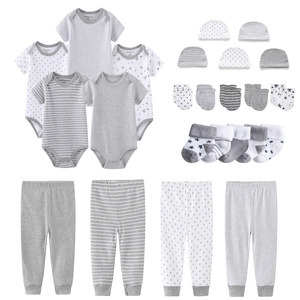Conjunto <span class=keywords><strong>de</strong></span> 24 trajes como en la imagen para bebé, mono <span class=keywords><strong>de</strong></span> color sólido + sombrero + calcetines + guantes + Pantalones, mono <span class=keywords><strong>de</strong></span> <span class=keywords><strong>bienvenida</strong></span> para bebé recién nacido - Product Image 2
