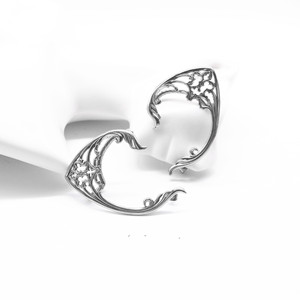 yunnique Fashion <b>Cuff</b> <b>Earrings</b> Tibetan Silver Hollow Pattern Large <b>Ear</b> Clip For Men And Women Unique Rock Style Single Hook - Product Image 5