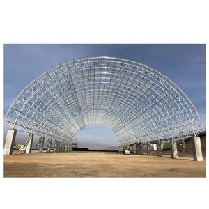 Arched Design Power Bunker Steel Roof Structure Space Frame Truss Coal Storage Shed