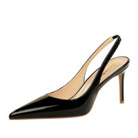 1361 Escarpins Slingback à talon fin et bout fermé, style mode européenne et américaine pour femme