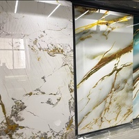 Panneau mural en PVC marbré avec revêtement protecteur UV de 3 mm, 1220x2440 mm, décoration intérieure, panneau mural imperméable, résistant aux rayures, feuille de plastique