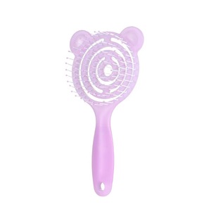 Massage du cuir chevelu forme moelleuse humide et sec double usage arrondi peigne aiguille design creux prise confortable girly gelée couleur peigne - Product Image 4