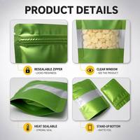 Sacs en gros refermables grande capacité avec impression de logo personnalisé, résistants à l'humidité, recyclables, pour café moulu et aliments pour animaux, avec fermeture éclair et thermoscellage