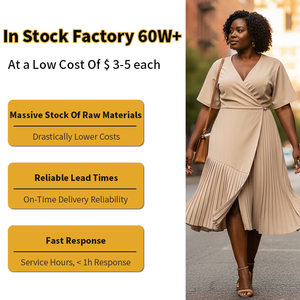 Vestido Elegante de Mujer con Cuello en V y Cintura Alta, Nueva Moda Verano 2025 - Product Image 1