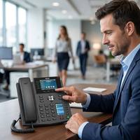 X5U Kurumsal IP Telefon Çift Renkli Ekran 16 SIP Hattı 30 DSS Tuşu Dahili 4.2 6 Yollu Konferans VoIP SIP Telefon