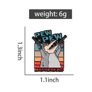Pew Pew Madafakasエナメルピン漫画オポッサム金属ブローチラペルバッジジュエリーバックパックアクセサリー卸売 - Product Image 6