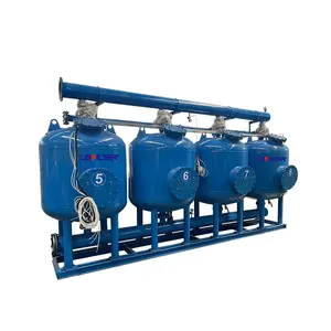 Sığ kum filtresi kuvars kum filtresi tankı DN100 beş paralel otomatik geri yıkama su arıtma ekipmanları