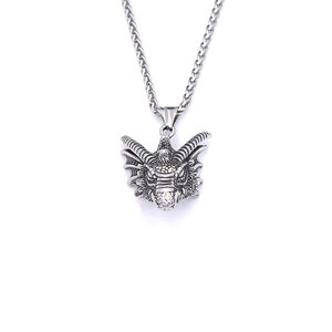 Yunnique – collier avec pendentif tête de Dragon en acier inoxydable pour hommes, bijoux cadeau, chaîne de 60cm, forme d'animal, Style rétro - Product Image 5