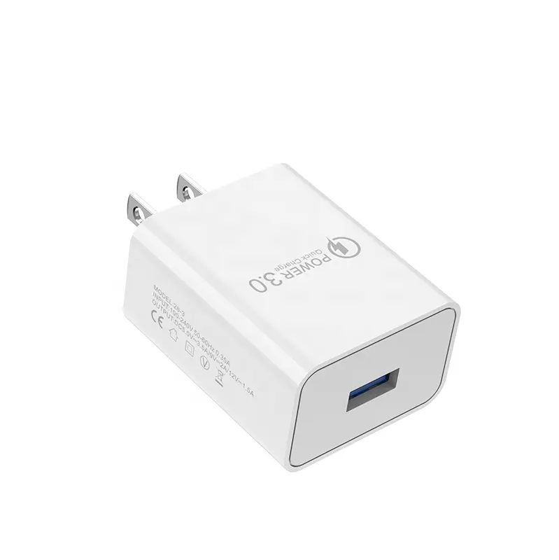 Wholesale 18W QC3.0 Fast Charging USB Portable Wall Mobile Phone Charger Adapter For Android Samsung Huawei