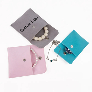 Velvet Printed Small Cotton Envelope Customized Logo Dustproof Gift Flip Bracelet Necklace Jewelry Bag Made PU Leather <b>PC</b> - Product Image 1