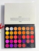 Palette de fards à paupières pressés métalliques scintillants 35 couleurs avec finition diamant arc-en-ciel, formule en poudre minérale haute pigmentation, sans cruauté animale