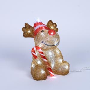 RENNA EN ACRÍLICO 32 LED 18X17CM H. 24CM CON TEMPORIZADOR - Product Image 1