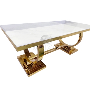 Hiện đại 6 chỗ ngồi bằng đá cẩm thạch bàn ăn đặt ghế da khung thép không gỉ cho căn hộ nhà bếp phòng ăn đồ nội thất - Product Image 4