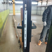 Puerta Exterior de Aluminio Meidoor Villa, Puerta Francesa Abatible con Rejilla de Aluminio y Vidrio para Apartamento, Dormitorio, Supermercado, Impermeable
